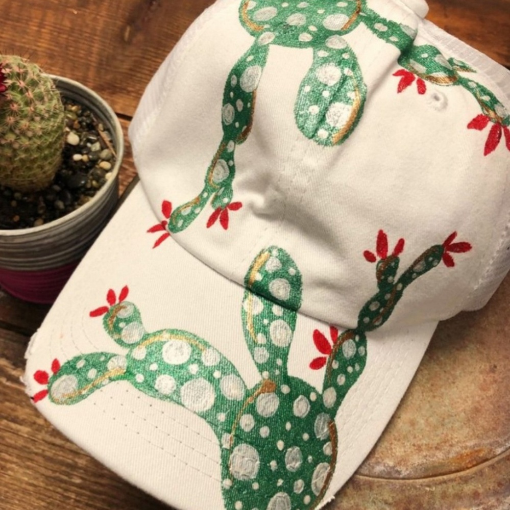 Hand painted cactus cap